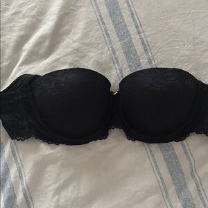 Savage X Fenty Black Lace Strapless Bra